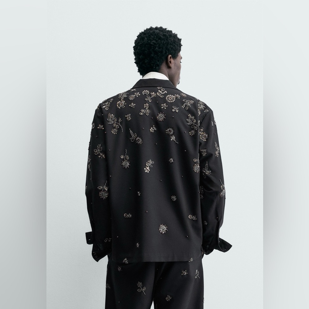 Zara Studio Limited Edition Flowy Sequined Shirt - Picture 5 of 17